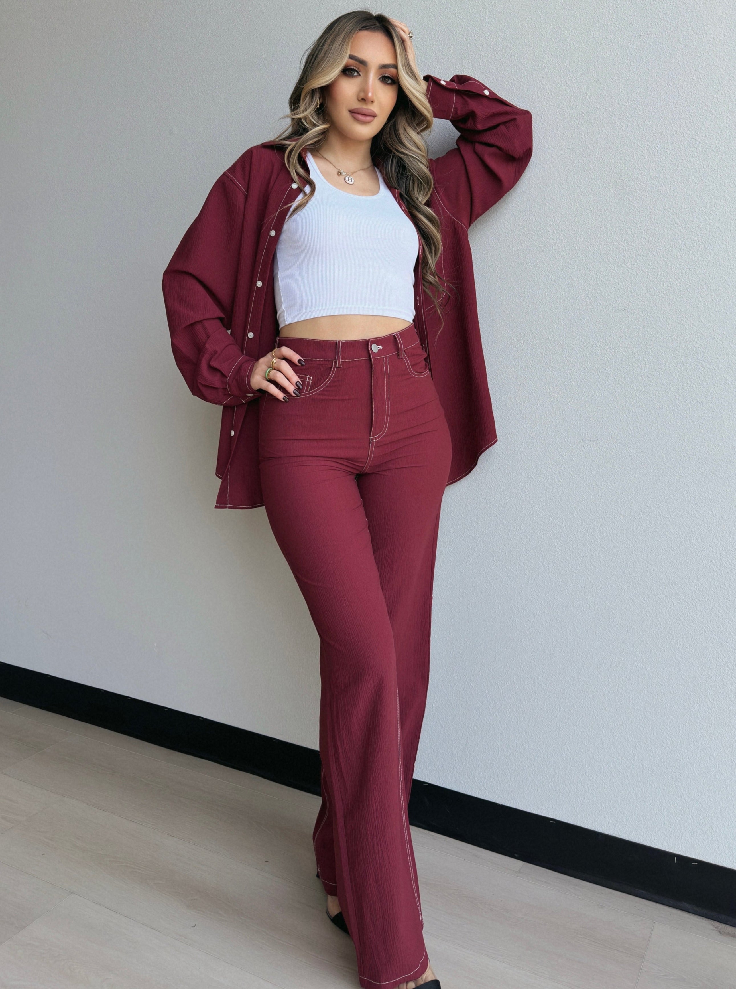 Contrast Button Down Shirt