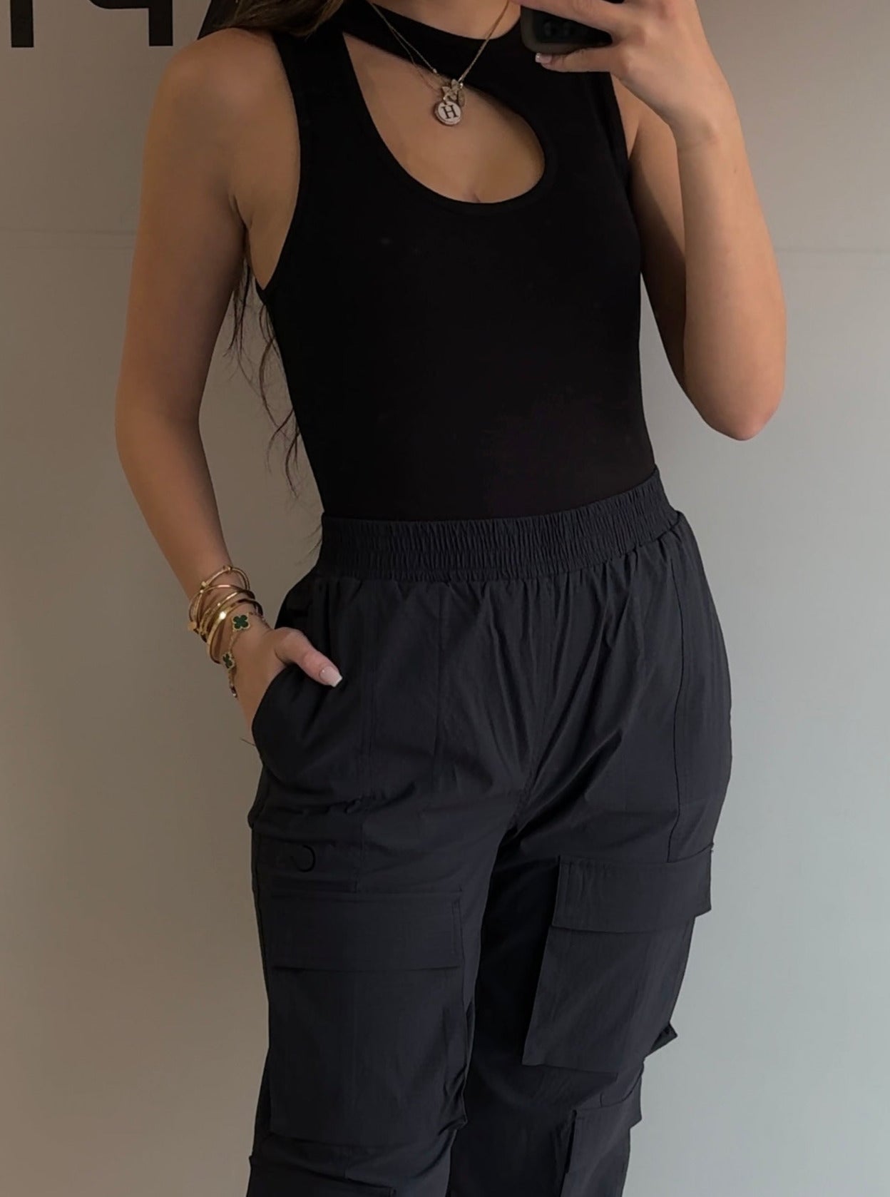Cut-Out Bodysuit - Black