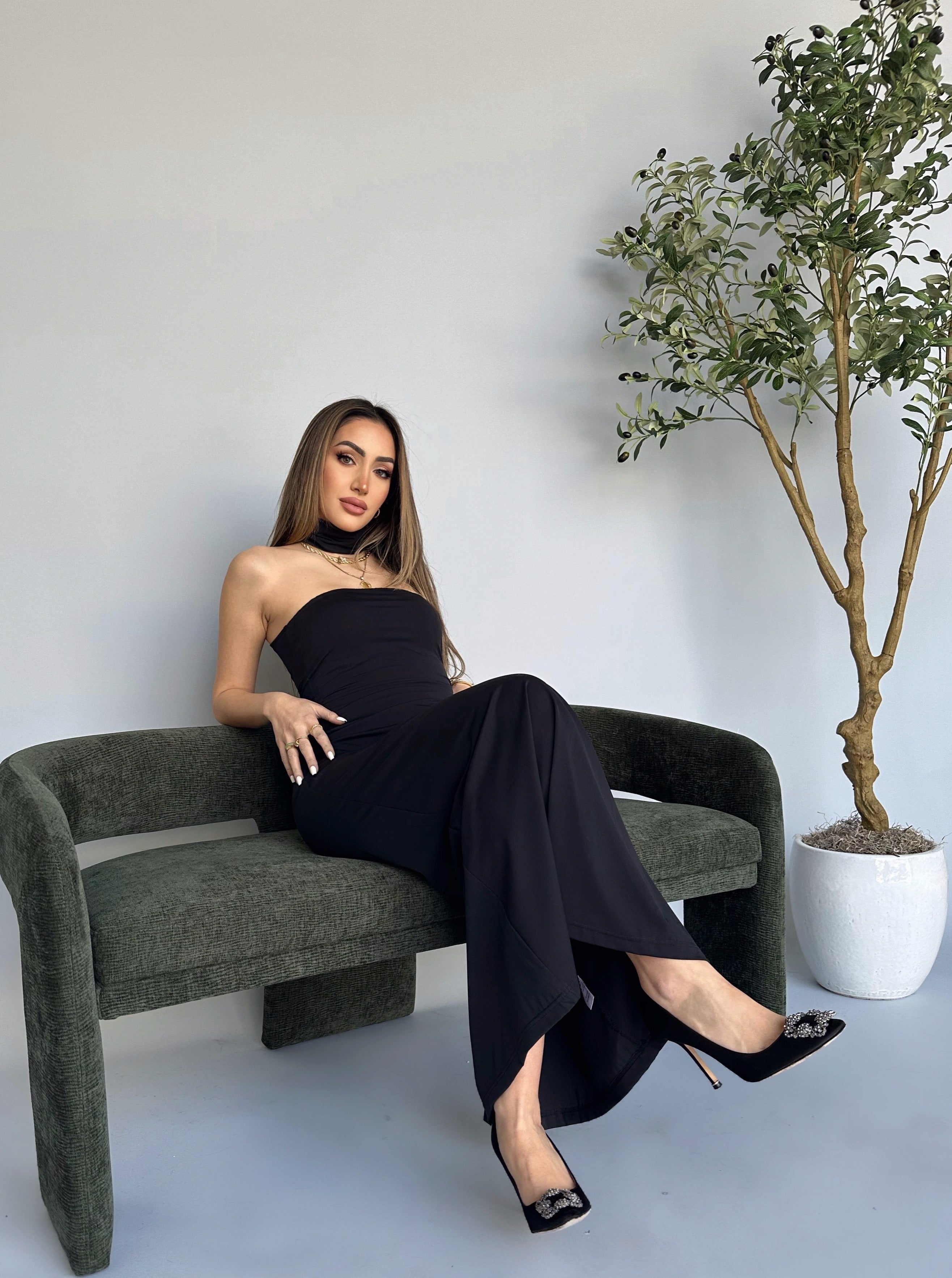 Turtleneck Dress - Black