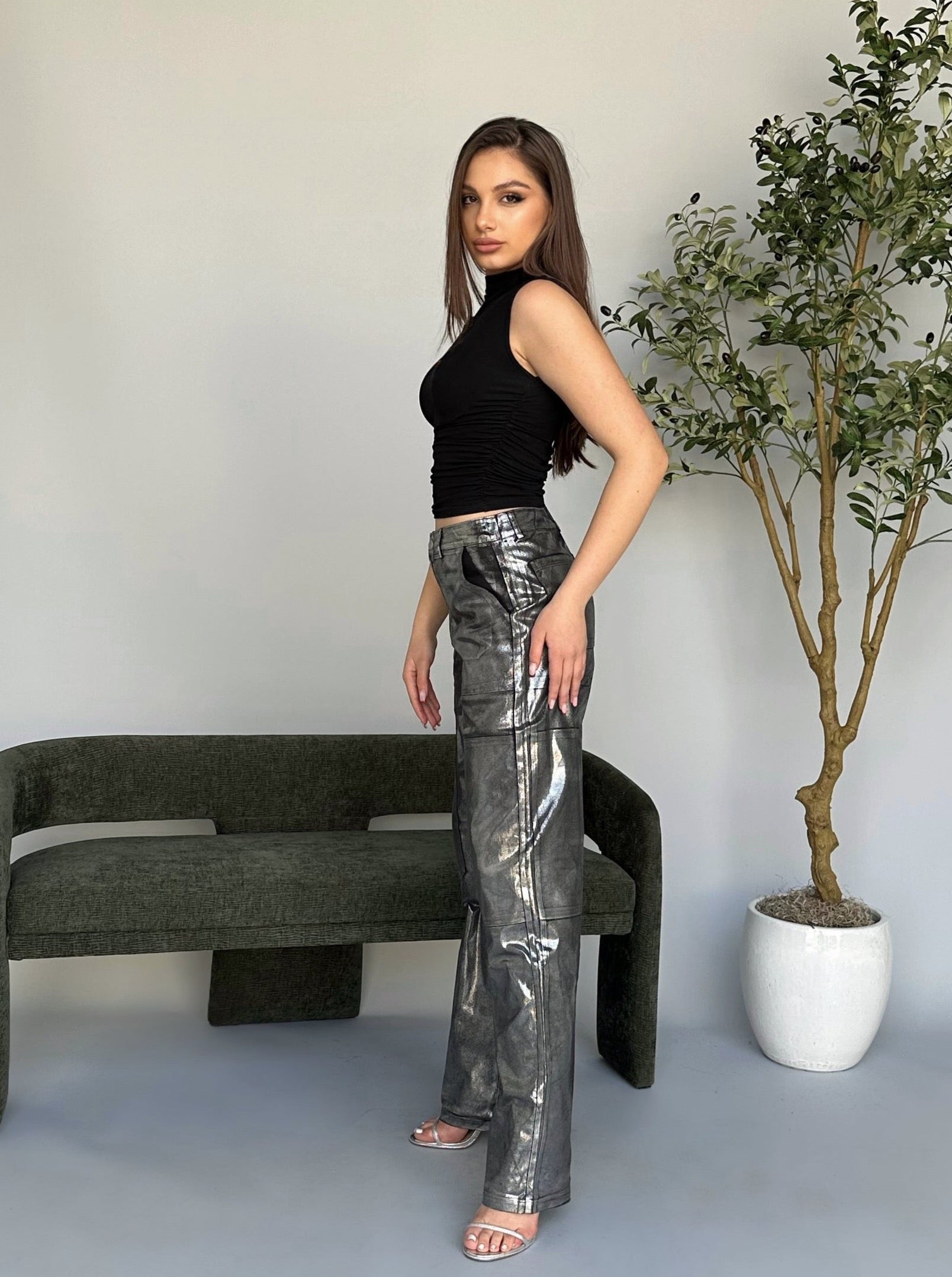 Metallic Detail Pants