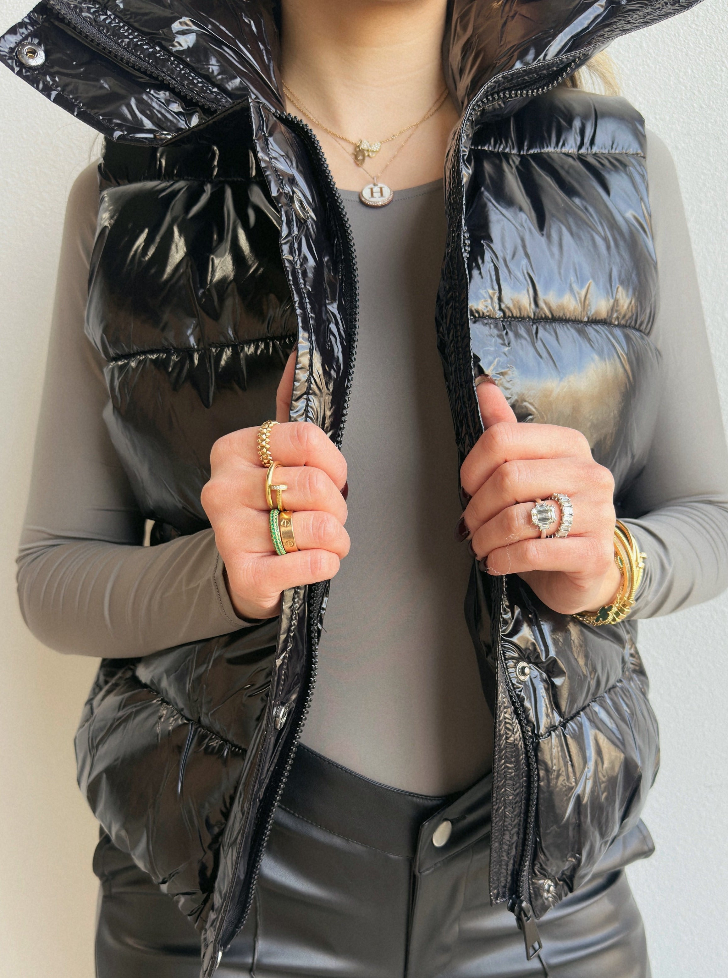 Glossy Quilted Vest
