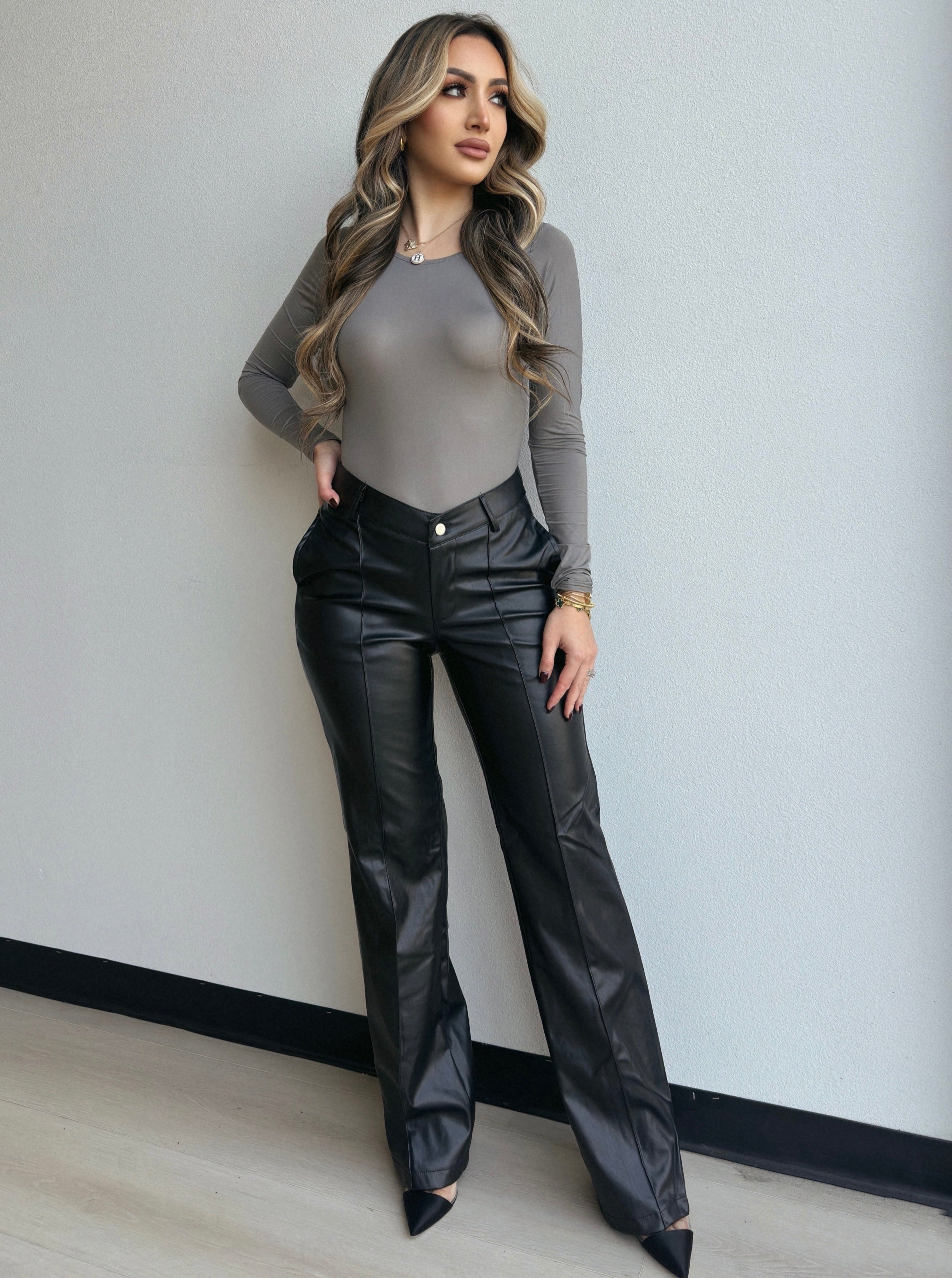 Leather Flared Pants